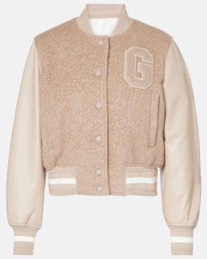 Givenchy Leather-trimmed alpaca-blend varsity jacket