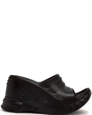 Givenchy Marshmallow 100 Rubber Wedge Sliders - Black - 3