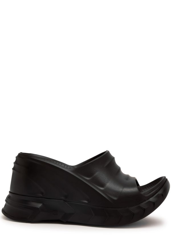 Givenchy Marshmallow 100 Rubber Wedge Sliders - Black - 3