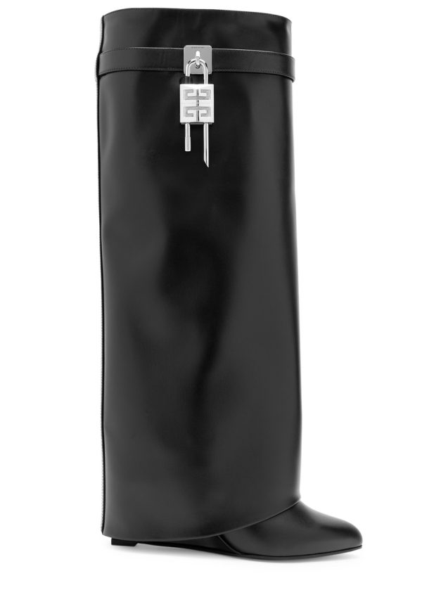 Givenchy Shark Lock 90 Leather Knee-high Boots - Black - 40 (IT40 / UK7)