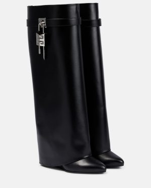 Givenchy Shark Lock wide-fit leather knee-high boots