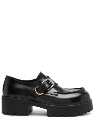 Givenchy Voyou Monk 50 Leather Loafers - Black - 38 (IT38 / UK5)