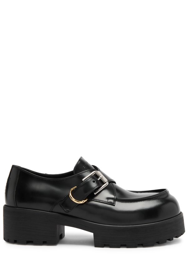 Givenchy Voyou Monk 50 Leather Loafers - Black - 38 (IT38 / UK5)