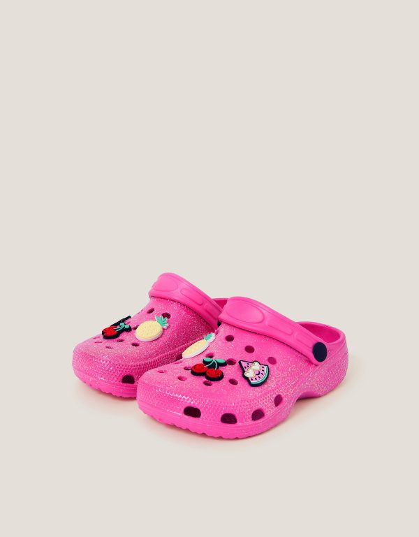 Glitter Fruity Charm Clogs Pink