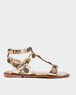 Gold JOE BROWNS Embellished Gladiator Sandals