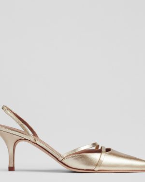 Gold Madely Kitten Heeled Shoe