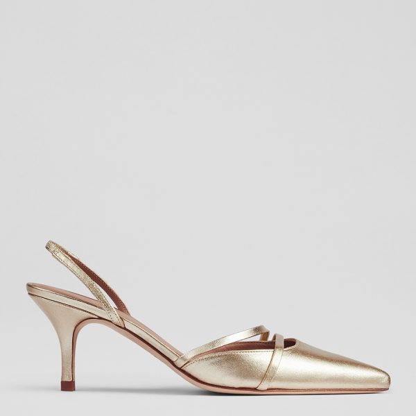 Gold Madely Kitten Heeled Shoe