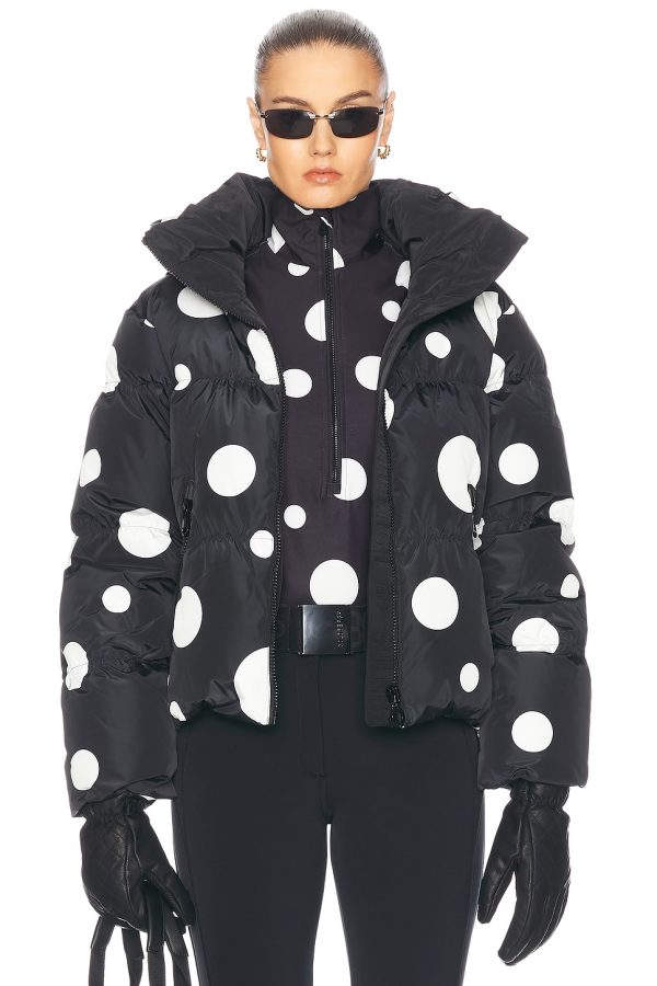 Goldbergh Grand Ski Jacket in Dot Black - Black. Size 40 (also in 42).