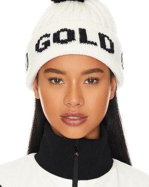 Goldbergh Hodd Faux Fur Beanie in White.