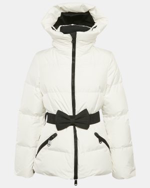 Goldbergh White Synthetic Bow Detail Belt Down Ski Jacket S