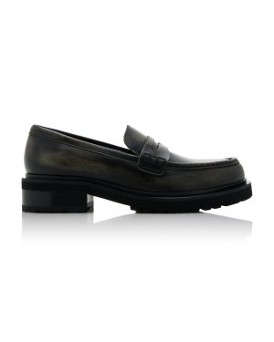 Golden Goose - Distressed Leather Loafers - Black - IT 39 - Moda Operandi