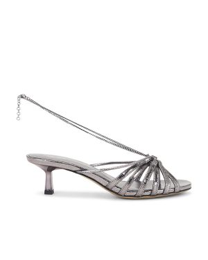 Golden Goose Nico Kitten Heel in Metallic Silver. Size 36, 37, 38, 40.