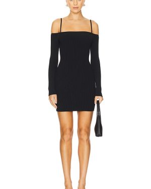 Good American Virgo Off Shoulder Mini Dress in Black. Size M, S, XS, XXXL/3X, XXXXL/4X.