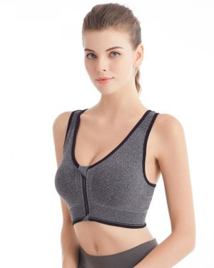 (Gray, S) Lounge Front Closure Sleep Bra For Women