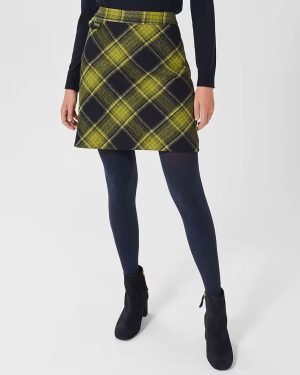Green Arianne Wool Mini Skirt
