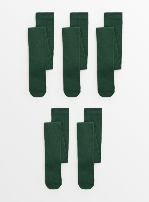 Green Green Super Soft Seamless Tights 5 Pack (3-4 Years) - Tu by Sainsbury's