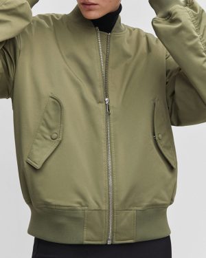Green Oversized Bomber Jacket
