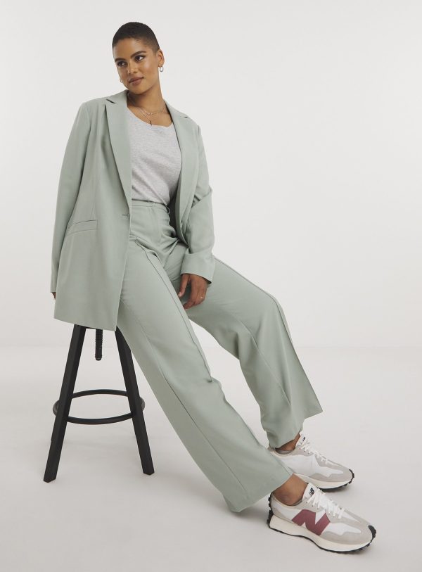 Green SIMPLY BE Wide Leg Tailored Trousers