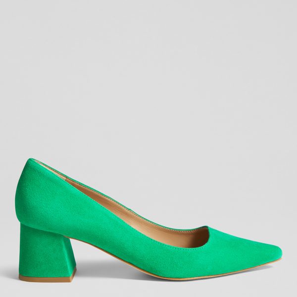 Green Sloane Heeled Court Shoes