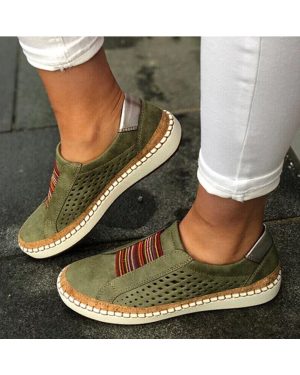 (Green, UK 5.5) Womens Slip On Pumps Trainers Loafers Ladies Sneaker Casual Flat Soft Shoes Size