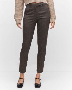 Grey Mid-Rise Skinny Trousers