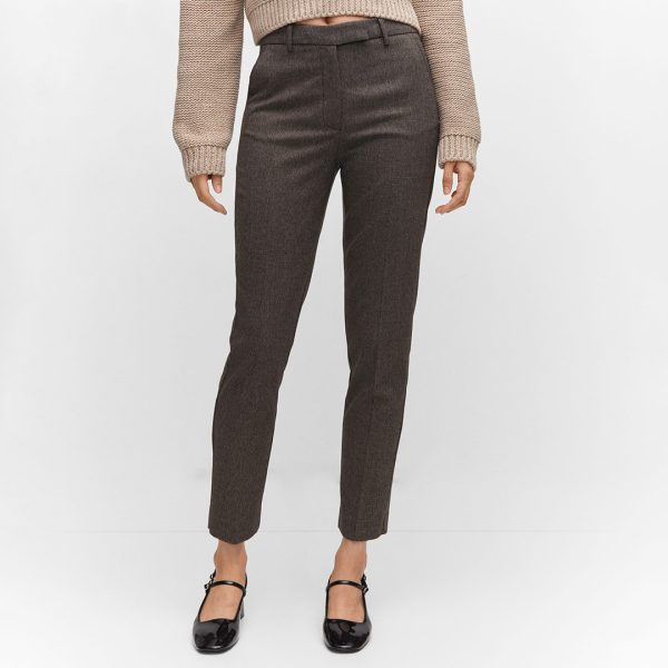 Grey Mid-Rise Skinny Trousers