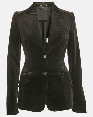 Gucci Black Velvet Single Breasted Blazer S