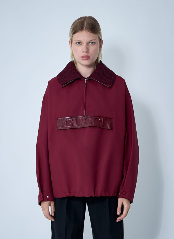 Gucci Embossed Bomber Sweatshirt - Woman Jackets Red It - 40