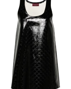 Gucci Gg Leather Mini Dress