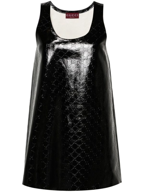 Gucci Gg Leather Mini Dress