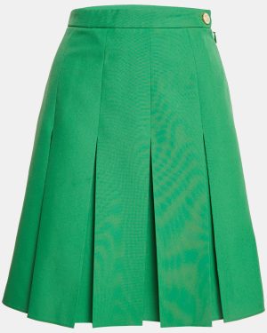 Gucci Green Crepe Pleated Short Skirt M