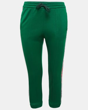 Gucci Green Jersey Side Stripe Detail Technical Joggers XXS