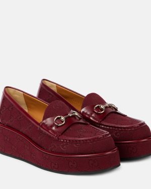 Gucci Horsebit GG Canvas platform loafers