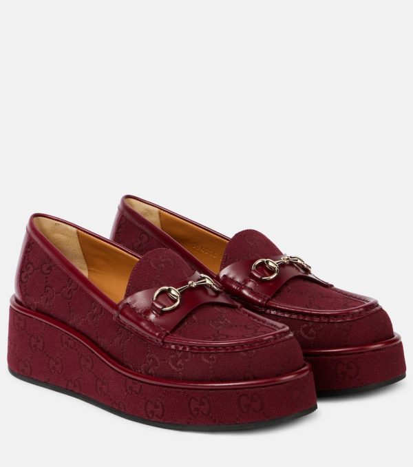 Gucci Horsebit GG Canvas platform loafers