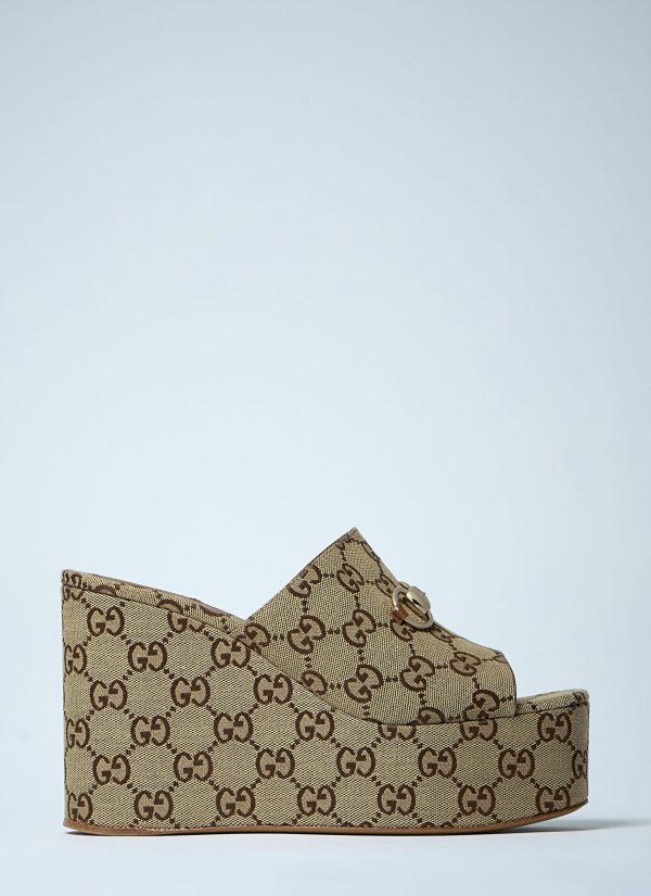 Gucci Horsebit Wedge Sandals - Woman Platforms Beige Eu - 41