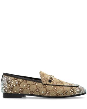 Gucci Jordaan Crystal Embellished Loafers