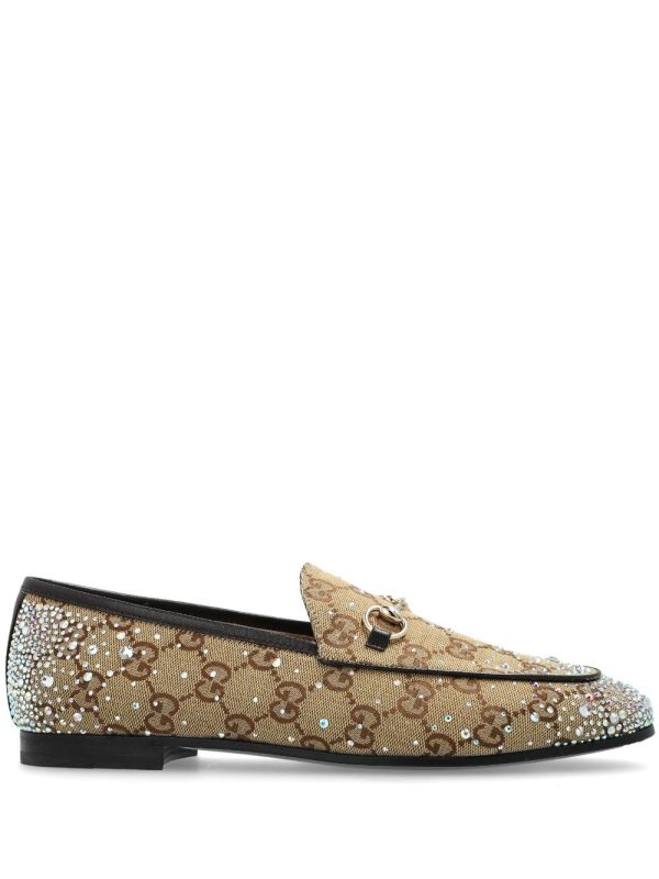 Gucci Jordaan Crystal Embellished Loafers