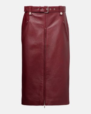 Gucci Leather midi skirt