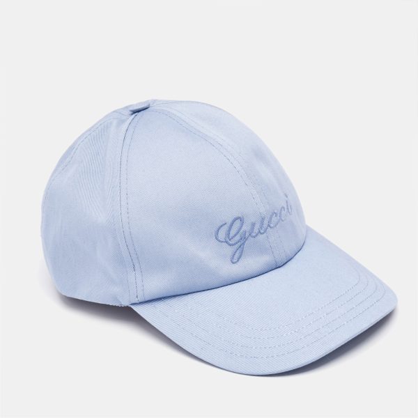 Gucci Ligi Blue Logo Embroidered Cotton Baseball Cap XS (56 cm)