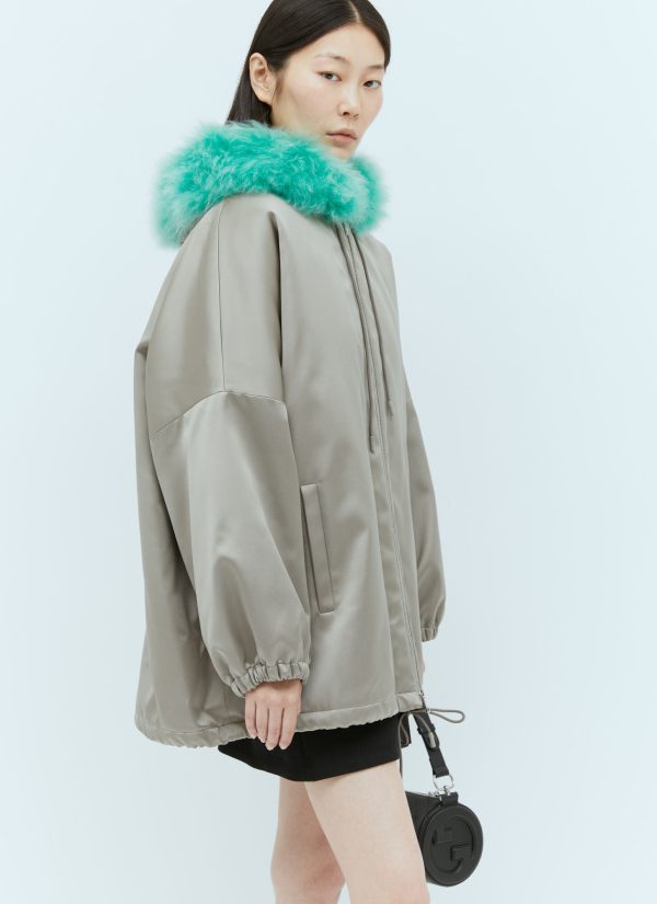 Gucci Satin Bomber Jacket - Woman Jackets Grey It - 40