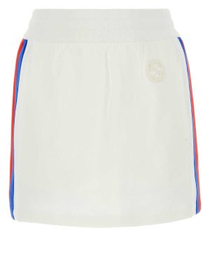 Gucci White Jersey Mini Skirt