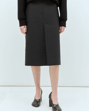 Gucci Wool Pencil Skirt - Woman Skirts Grey It - 40
