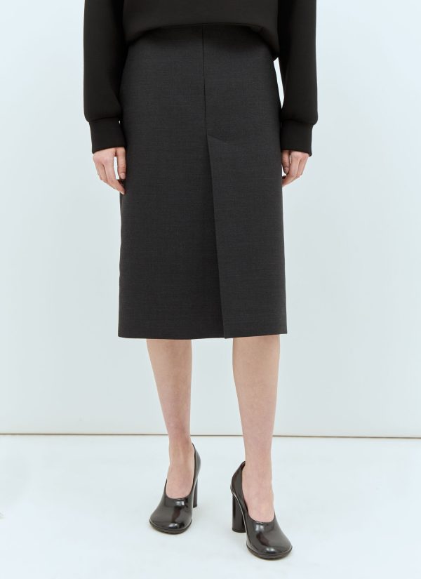 Gucci Wool Pencil Skirt - Woman Skirts Grey It - 40