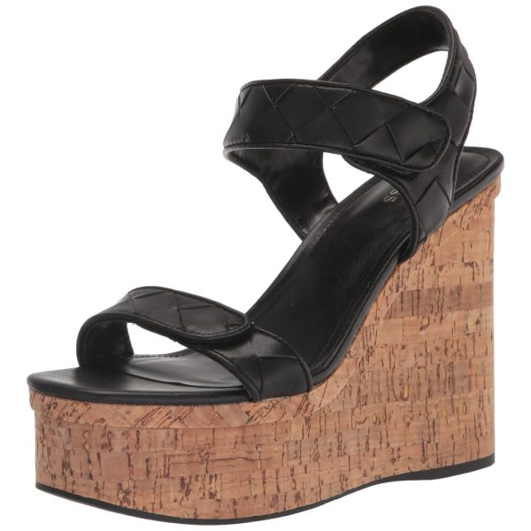 Guess Women's CATALINE Wedge Sandal Black 8.5