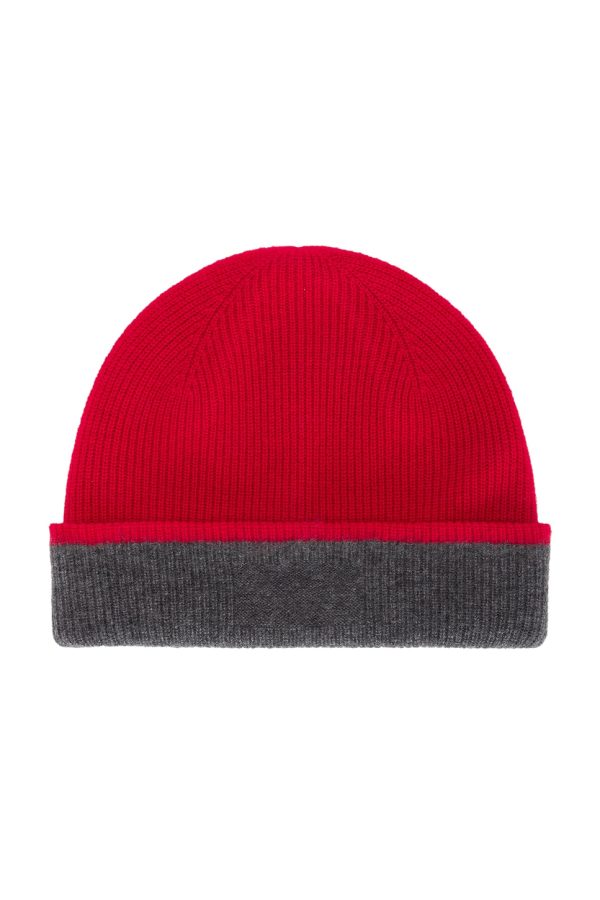 Guest In Residence The Inside Out! Cashmere Hat in True Red & Charcoal - Red. Size all.