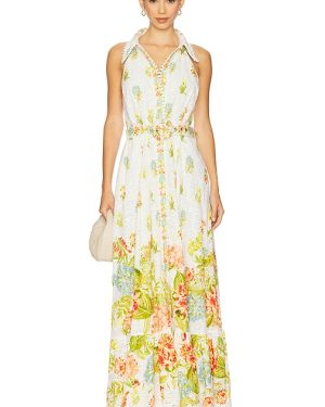 HEMANT AND NANDITA Long Shirt Dress With Buckle Belt in White. Size S, XL, XS.