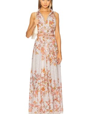 HEMANT AND NANDITA Long Shirt Dress With Buckle Belt in White,Pink. Size M, S, XS.