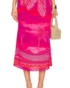 HEMANT AND NANDITA Midi Skirt in Fuchsia. Size XXS.
