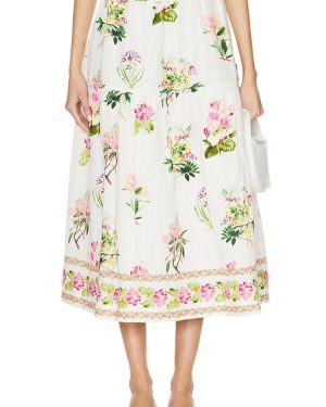 HEMANT AND NANDITA Midi Skirt in White. Size L.