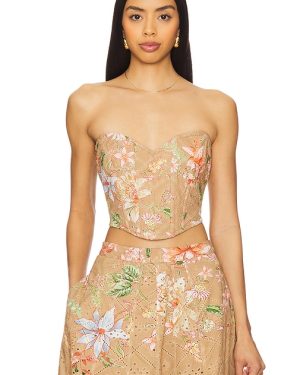 HEMANT AND NANDITA X Revolve Corset Top in Tan,Neutral. Size M, S, XL.